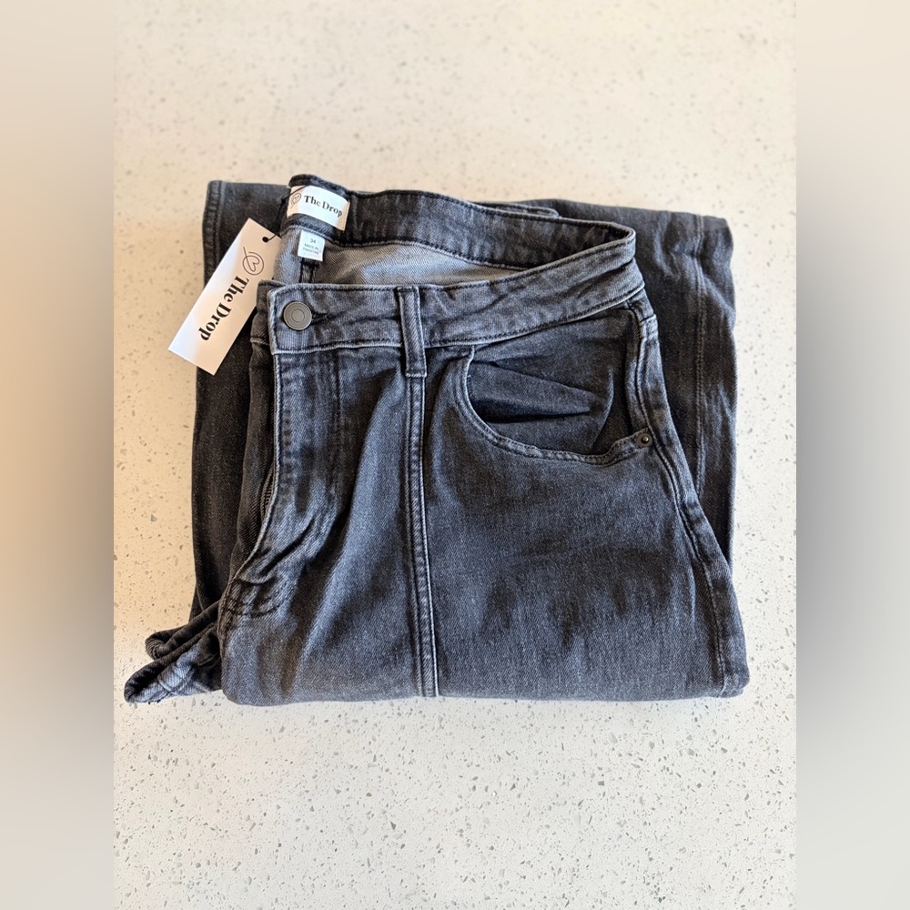 NWT Stylish Chic Plus Size Charcoal Wide-Leg Flare Jeans - Picture 2 of 5